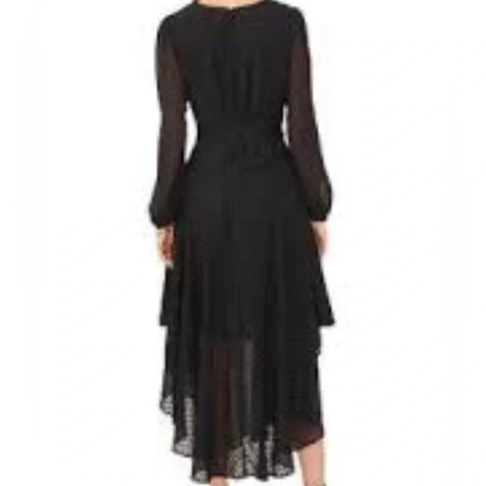 MSK Black Chiffon Dot Pattern Maxi Dress - Size XL - EUC - Only Worn Once - Picture 2 of 10